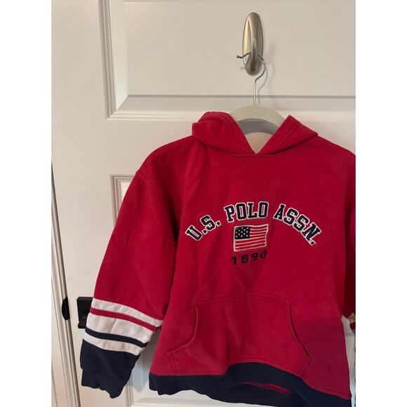 U.S. Polo Assn. Red "1890" Flag Logo Hoodie - Picture 3 of 4